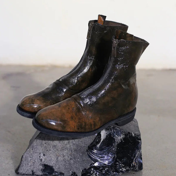 Guidi 210 front zipper splash ink boots MEN